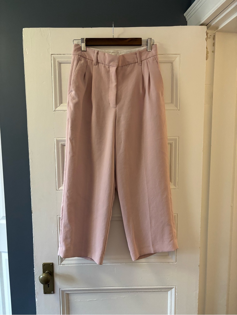 Wilfred Cropped Wide-Leg Pants in Dusty Pink